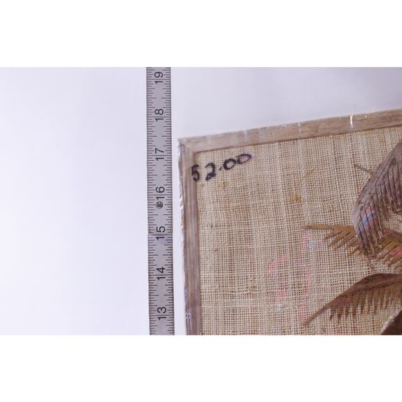 Tropical Wall Art, boho Hand Crafted, Bamboo Straw Sand, Tiki Hut, Landscape - Picture 5 of 7